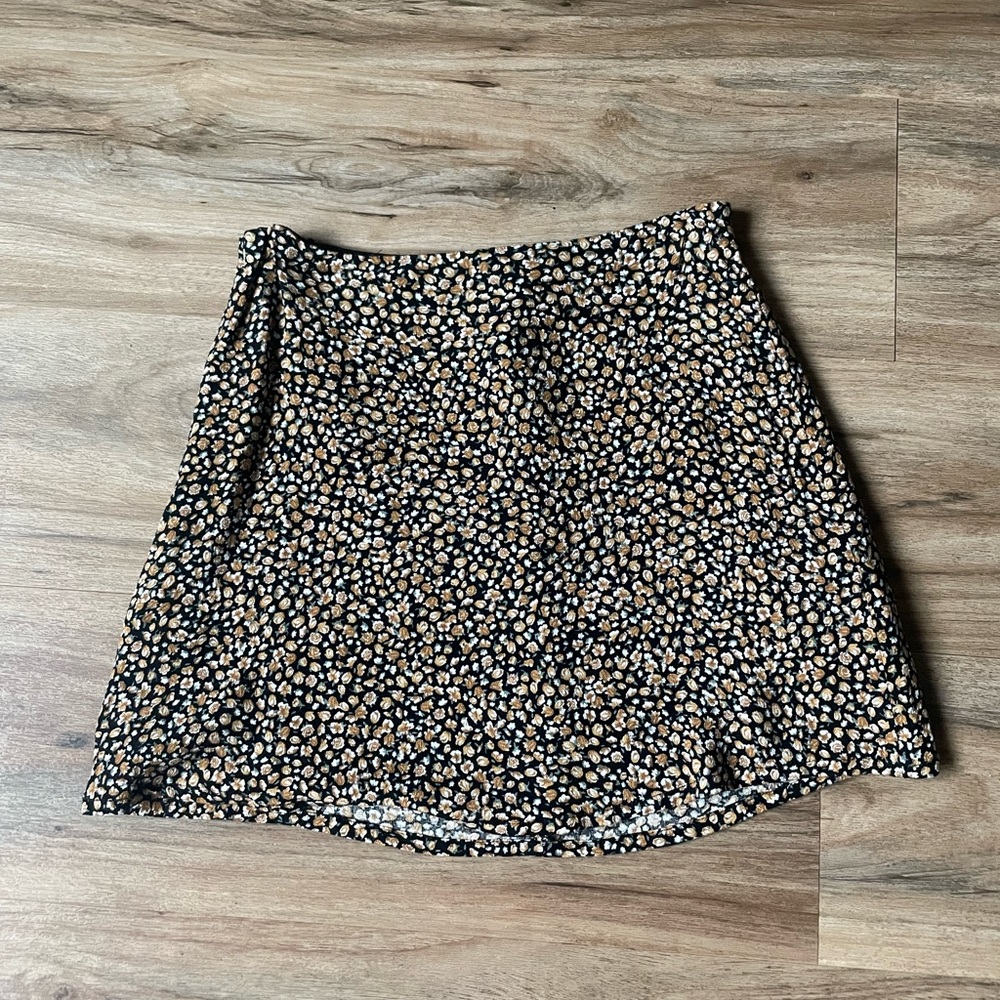 Garage Black Floral Mini Skirt Size XS